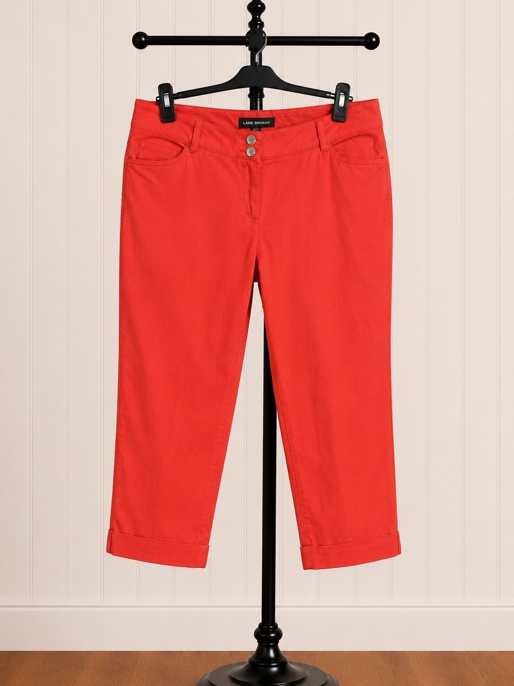 Larry Levine Cropped Roll-Cuff Pants